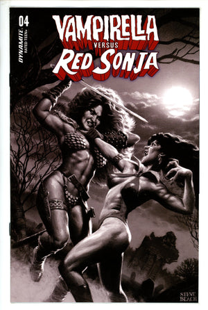 Vampirella vs Red Sonja 4 Beach B&W Incentive Variant (2023)