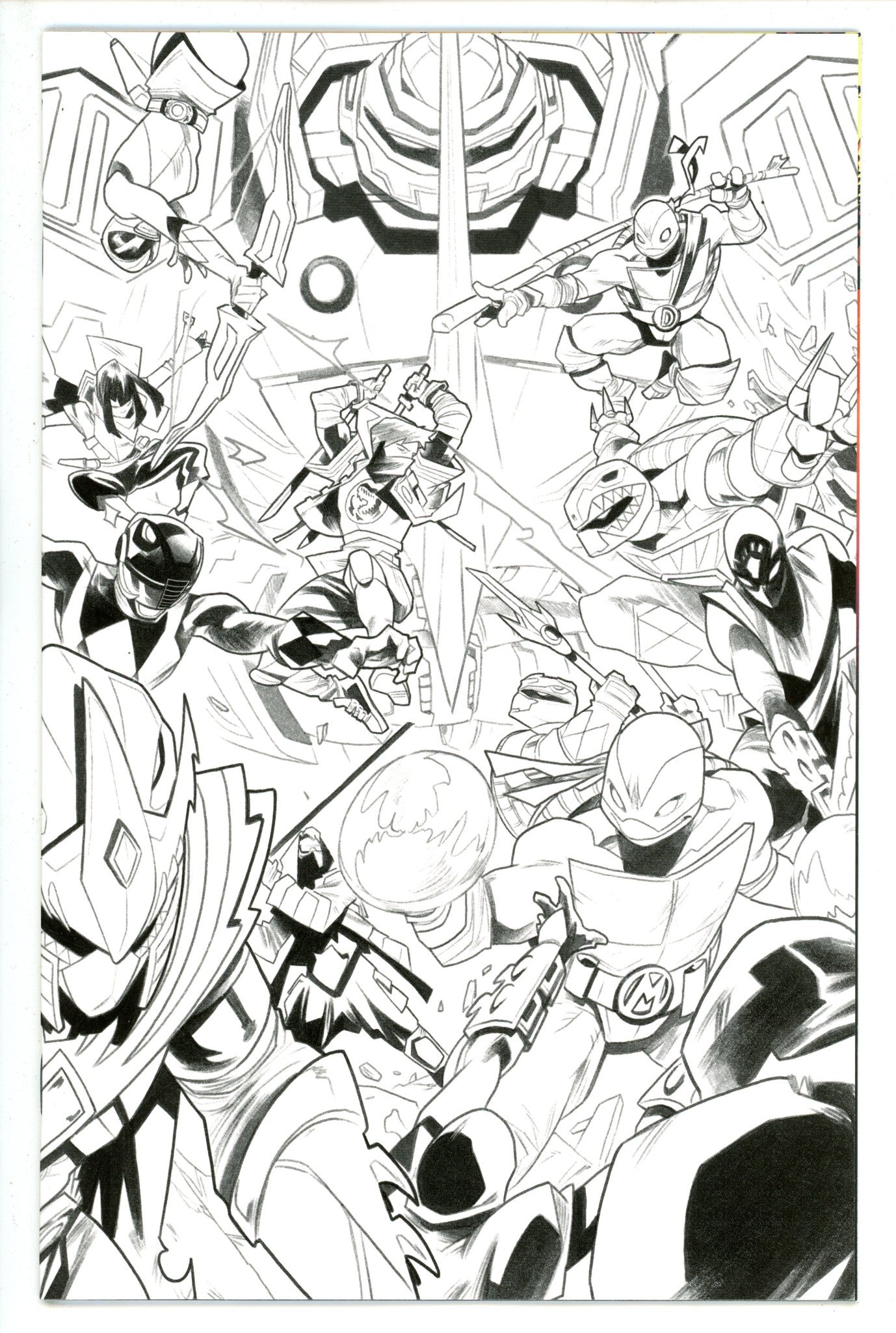 Mighty Morphin Power Rangers / Teenage Mutant Ninja Turtles II 2 Cardstock Incentive Variant NM+ (2023)