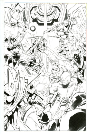 Mighty Morphin Power Rangers / Teenage Mutant Ninja Turtles II 2 Cardstock Incentive Variant NM+ (2023)