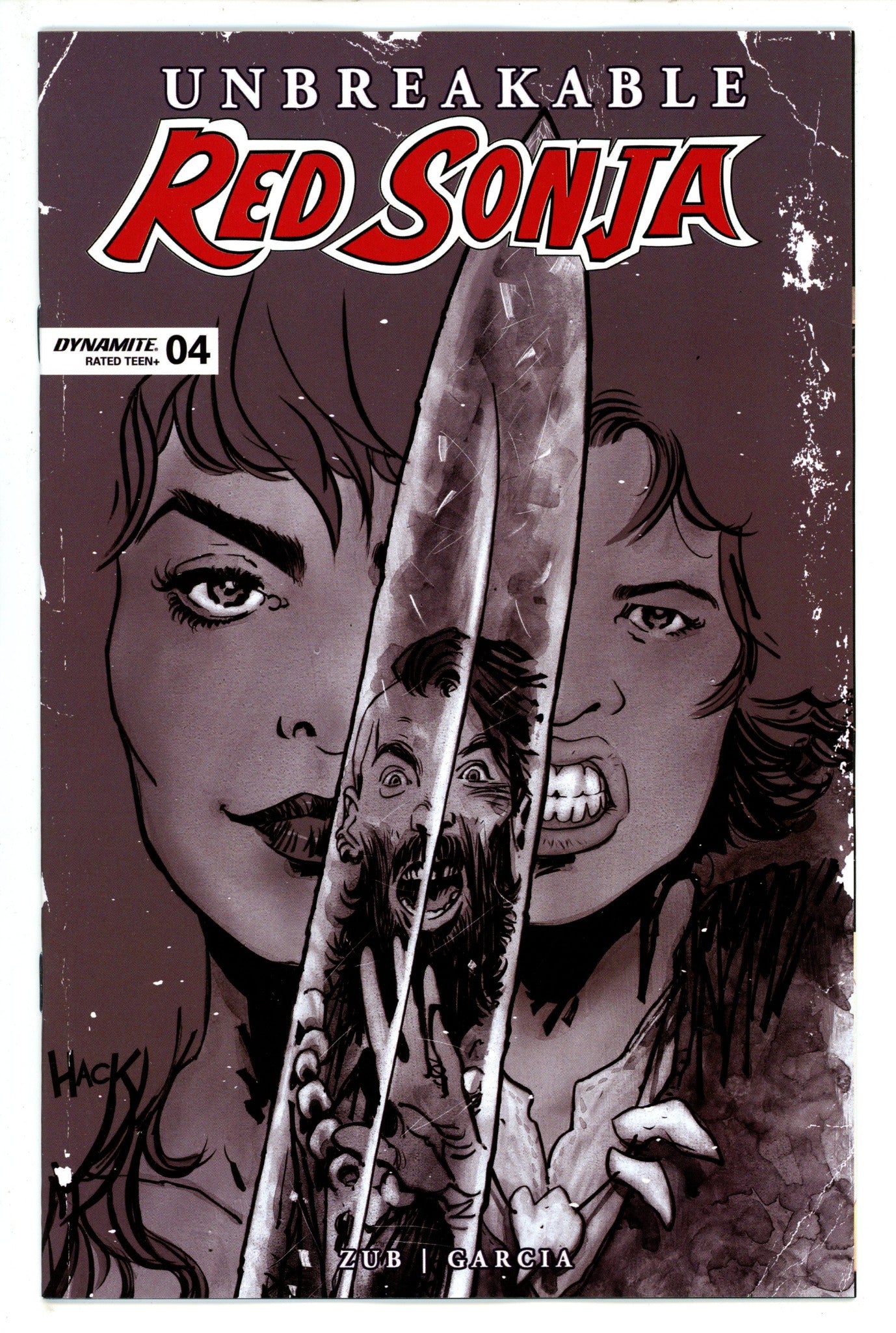 Unbreakable Red Sonja 4 Hack B&W Incentive Variant (2023)