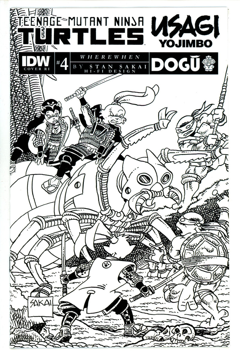 Teenage Mutant Ninja Turtles Usagi Yojimbo Wherewhen 4 Sakai B&W Incentive Variant NM (2023)