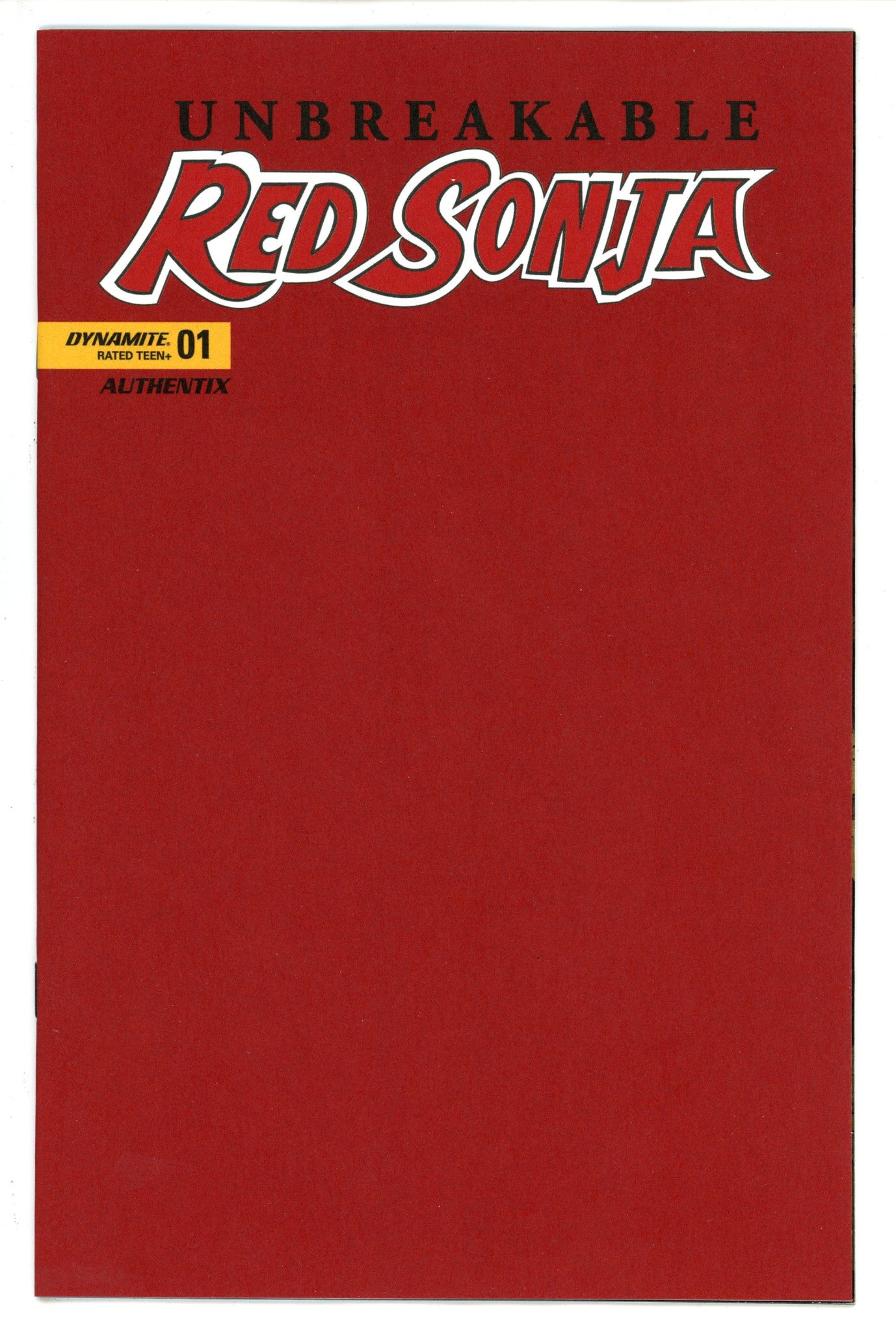 Unbreakable Red Sonja 1 Red Blank Variant (2022)