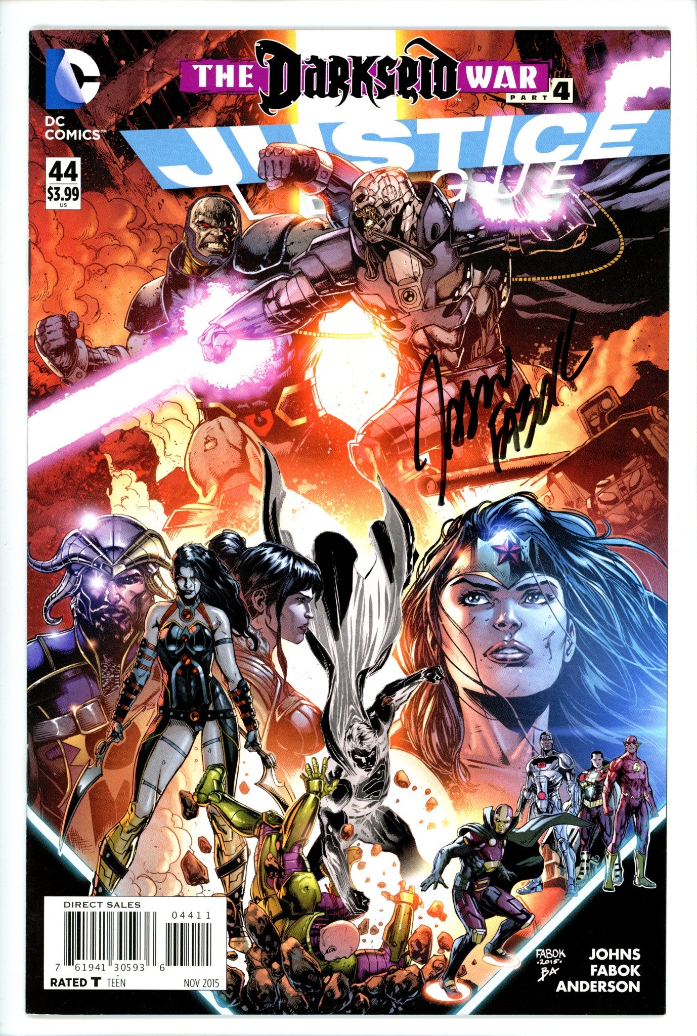 Justice League Vol 1 44 Signed Fabok VF/NM-DC-CaptCan Comics Inc