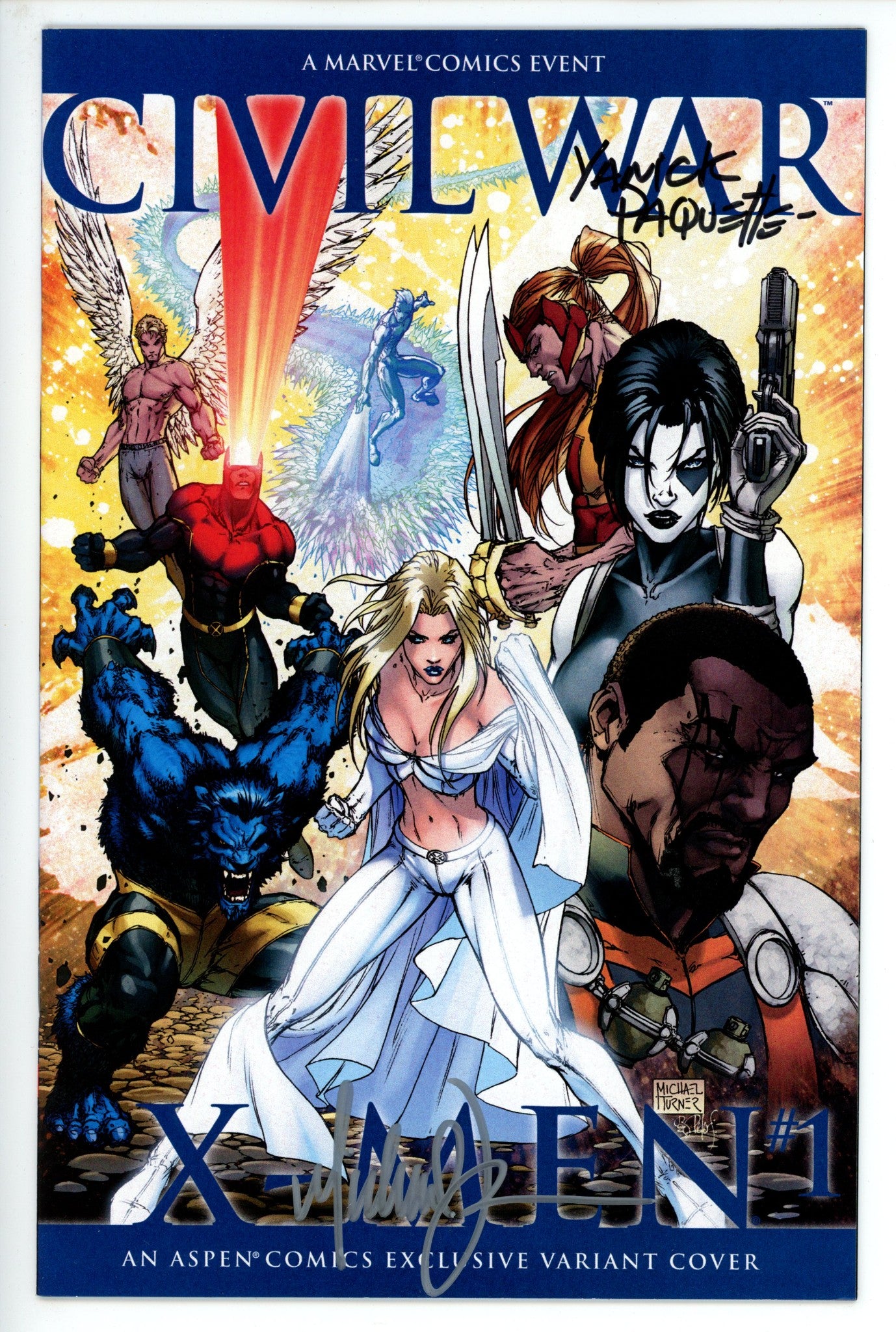 Civil War: X-Men 1 Turner Variant Signed Turner Paquette VF+-Marvel-CaptCan Comics Inc