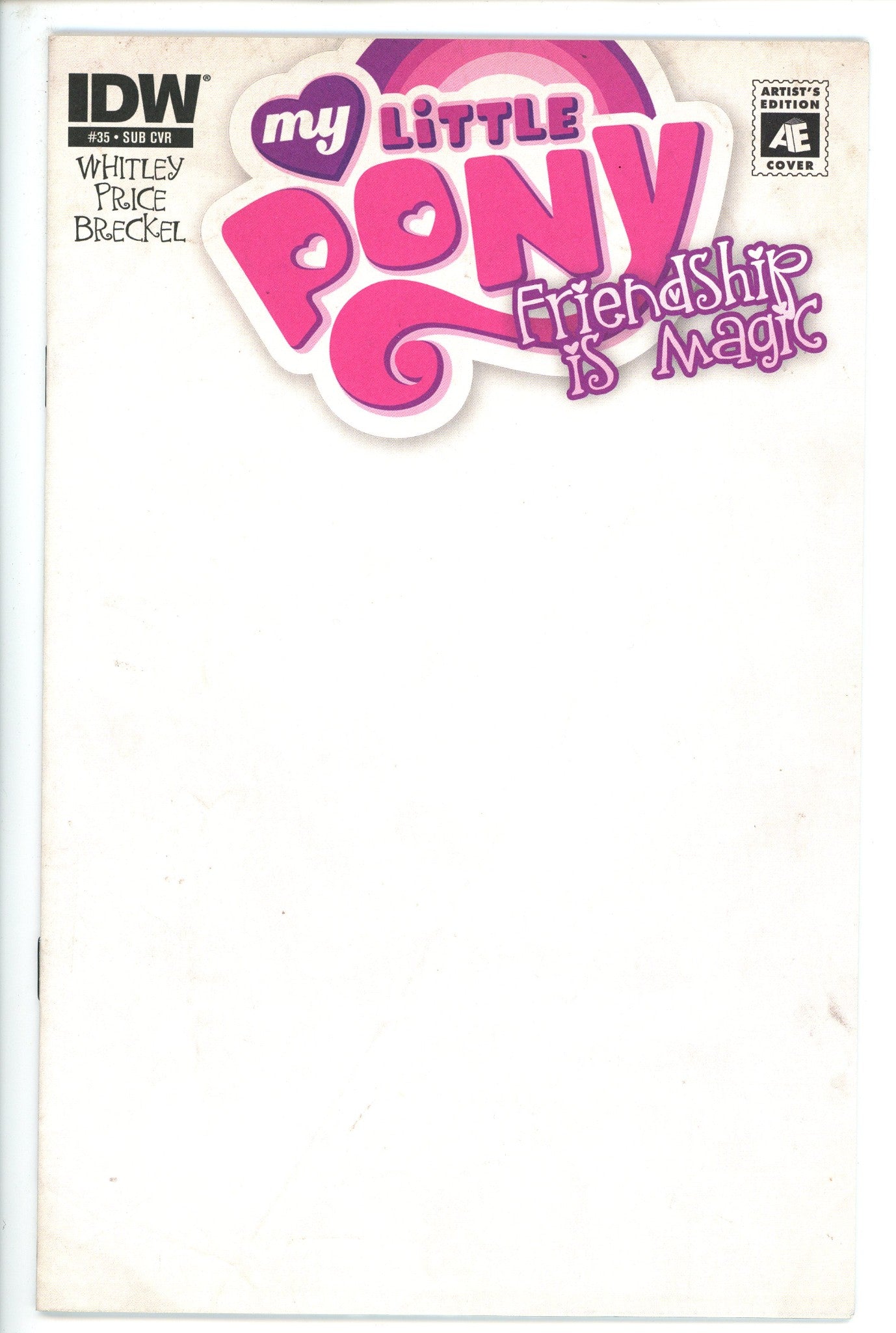My Little Pony: Friendship Is Magic Vol 1 35 Blank Variant NM-IDW-CaptCan Comics Inc
