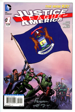 Justice League of America Vol 3 1 Variant Signed Finch VF/NM