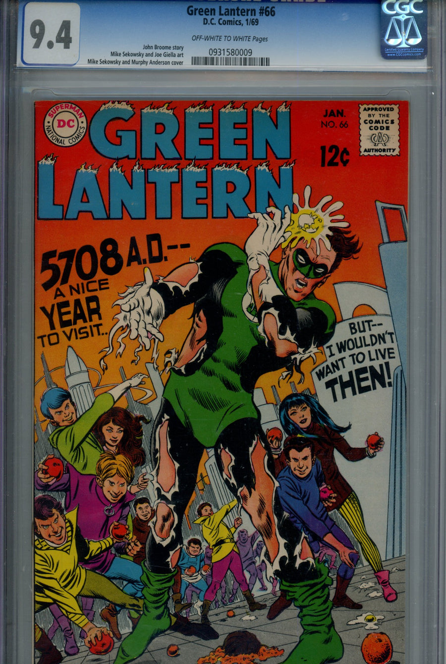 Green Lantern Vol 2 66 CGC 9.4 (1968)
