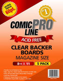 Comic Pro Line Magazine 8 3/8" Clear Board 60pt x5