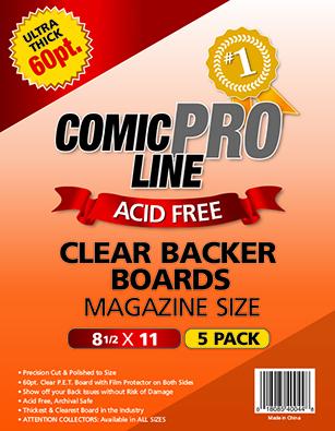 Comic Pro Line Magazine 8 3/8" Clear Board 60pt x5