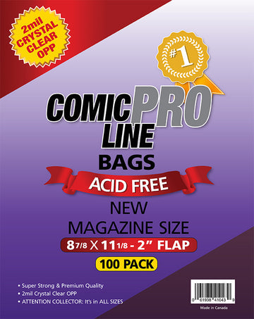 Comic Pro Line *NEW* Magazine 8 7/8" Bag 2mil x100