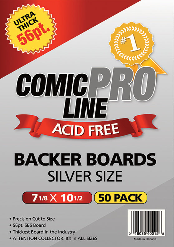 Comic Pro Line Silver 7 1/8"x 10 1/2 Board 56pt x50