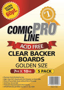 Comic Pro Line Golden 7 1/2" Clear Boards 60pt x5