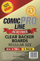 Comic Pro Line Regular 6 7/8" Clear Boards 60pt x5